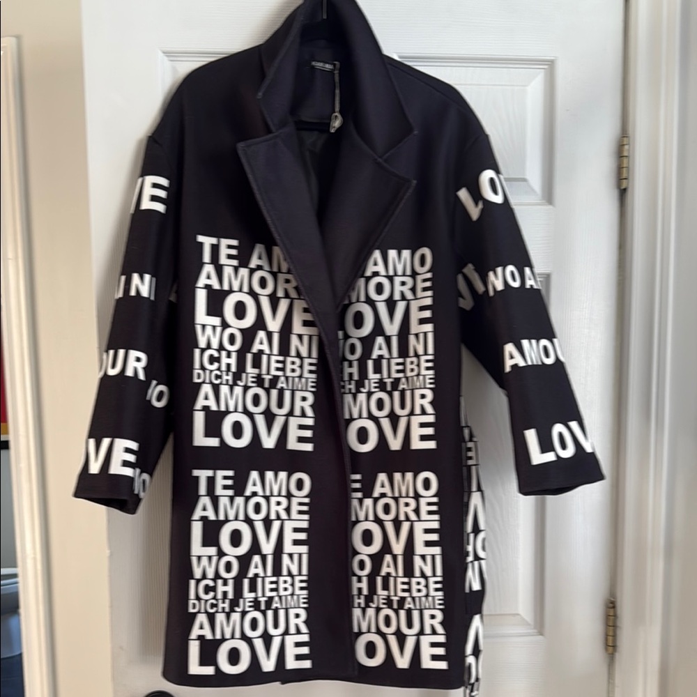 Karma Black Love Print Coat